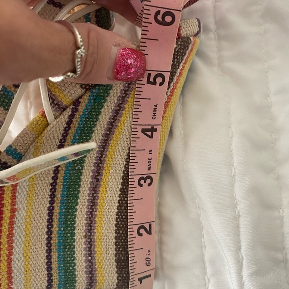 EUC Shoe Dazzle Retro Striped Platform Wedge Sandals - Picture 13 of 13